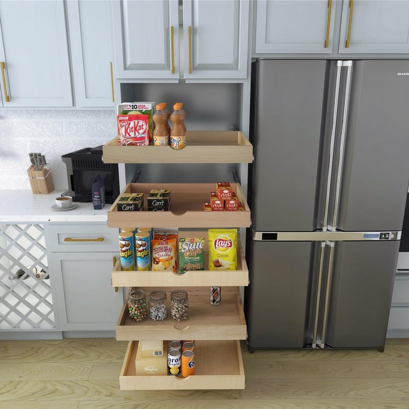 Elysian Roll-Out Wooden Drawer, 26" W Ã— 21" D Slide-Out Cabinet Shelf with Full-Extension 35mm Ball-Bearing Glides, Pull-Out Storage Organizer for Kitchen Base Cabinets - Image 3